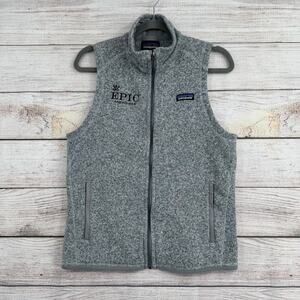 Patagonia Better Sweater Full Zip Vest Womens Medium Heathered Gray Epic Stitch
